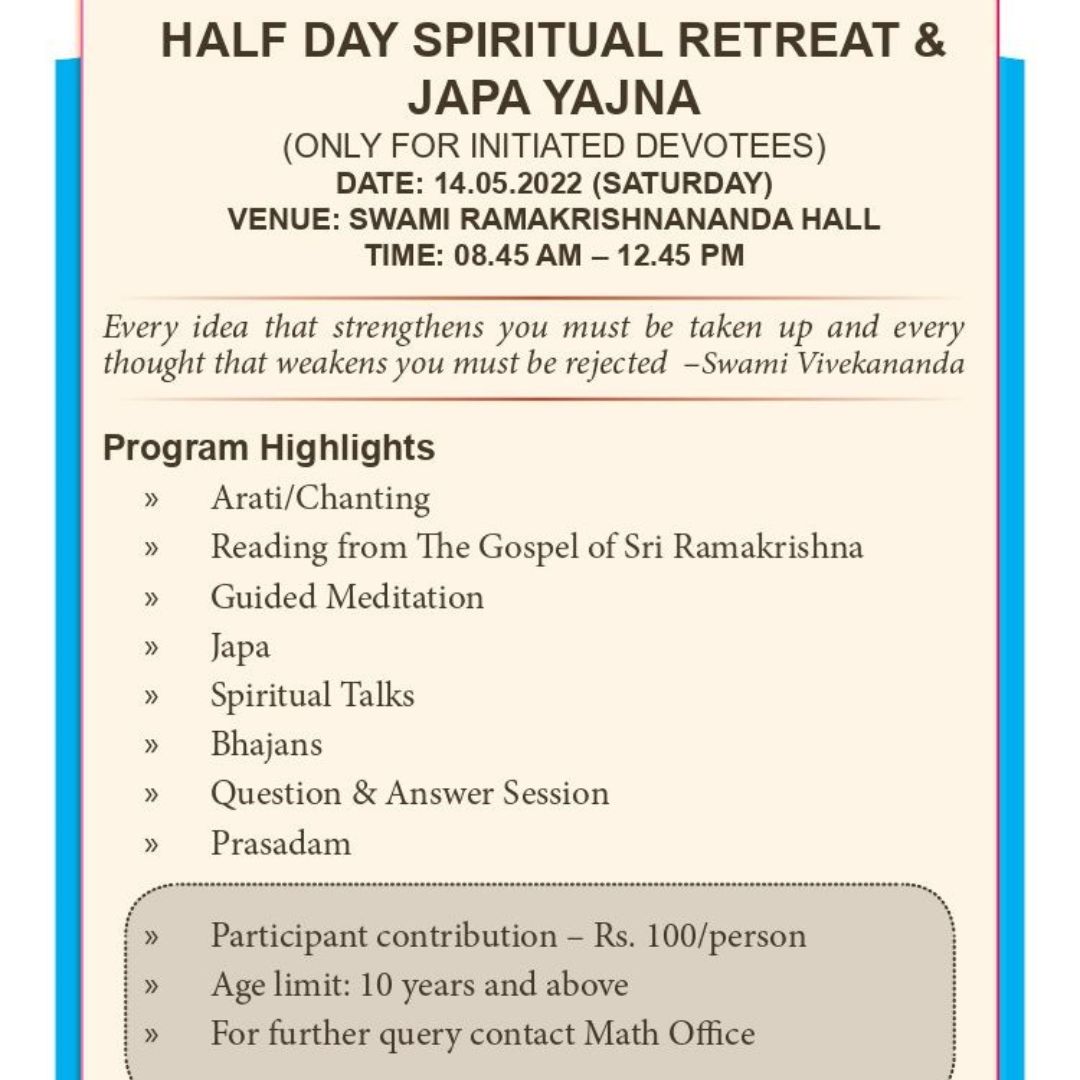 Half Day Spiritual Retreat & Japa Yajna